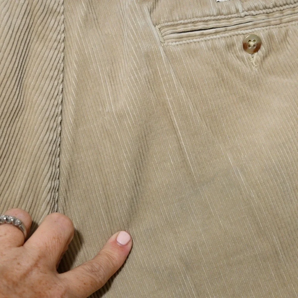 Polo Ralph Lauren Corduroy Shorts Mens 31 Pleated Tan Vintage Preppy Flaws